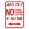 Signmission Absolutely No Parking Standing or Stopping at Anytime with Bidirectional Arrow, A-1824-24359 A-1824-24359 - alternate 1